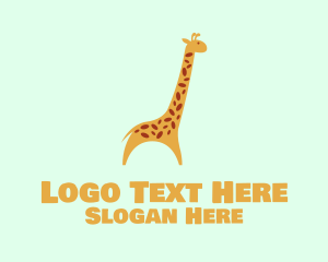 Children - Cute Yellow Giraffe logo design