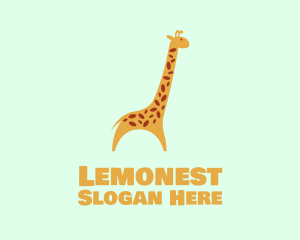 Zoo Animal - Cute Yellow Giraffe logo design