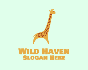 Cute Yellow Giraffe logo design