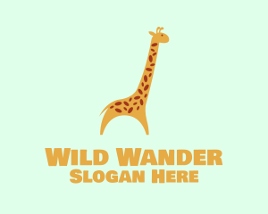 Cute Yellow Giraffe logo design