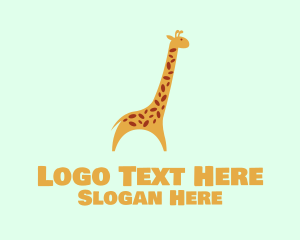 Giraffe - Cute Yellow Giraffe logo design