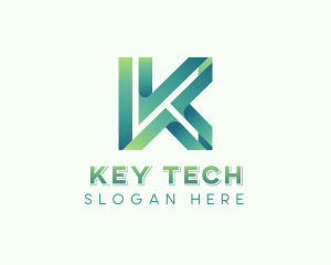 Digital Tech Letter K logo design