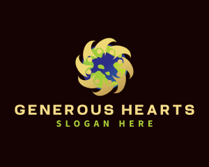 Giving - International Volunteer Globe logo design