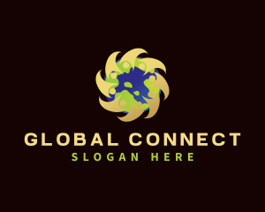 International - International Volunteer Globe logo design