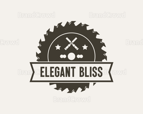 Industrial Saw Blade Woodworking Logo