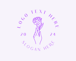 Healing - Rose Flower Skincare logo design