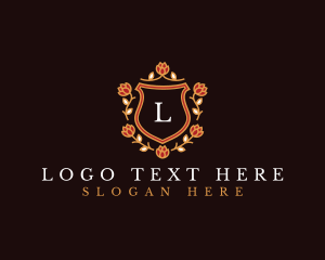 Rose - Elegant Floral Shield logo design