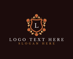 Elegant Floral Shield Logo