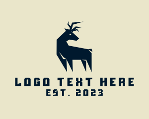 Trophy Hunting - Wild Deer Animal logo design