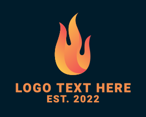 Orange Fire - Hot Burning Flame logo design