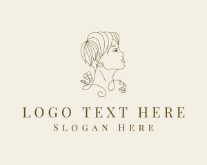 Skin Clinic - Woman Floral Styling logo design