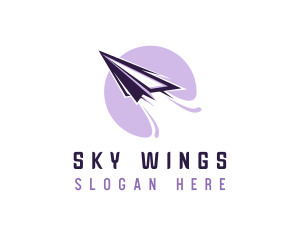 Paper Airplane Flight logo design