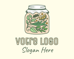Organic Lemon Container Jar Logo