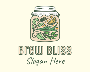 Brew - Organic Lemon Container Jar logo design