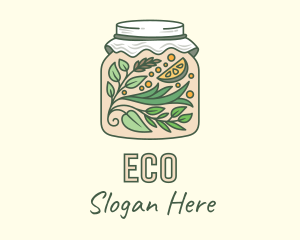 Organic Lemon Container Jar logo design