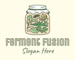 Organic Lemon Container Jar logo design