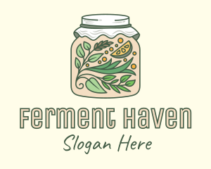 Fermentation - Organic Lemon Container Jar logo design