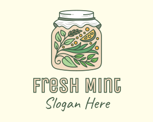 Mint - Organic Lemon Container Jar logo design