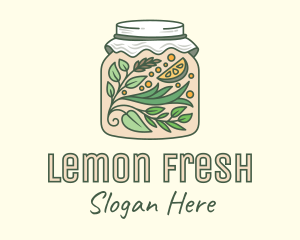 Lemon - Organic Lemon Container Jar logo design