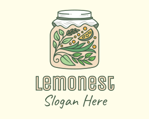 Lemonade - Organic Lemon Container Jar logo design