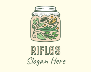 Organic Lemon Container Jar logo design