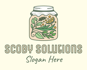 Scoby - Organic Lemon Container Jar logo design