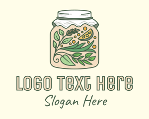 Organic Lemon Container Jar Logo