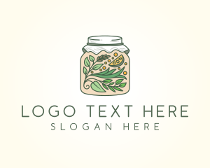 Mason Jar - Organic Lemon Jar logo design