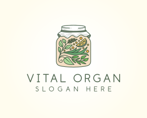 Organic Lemon Jar logo design