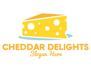 Cheddar - Yellow Cheese Cake logo design