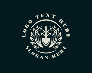 Eco - Leaf Shovel Landscaping logo design