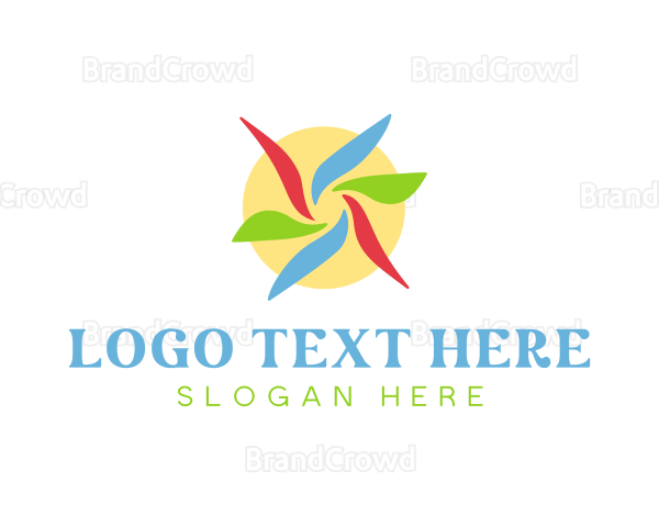 Radial Flower Petals Logo