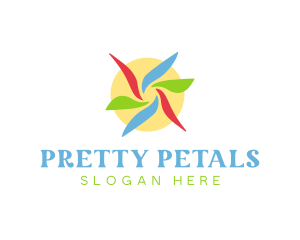 Radial Flower Petals logo design