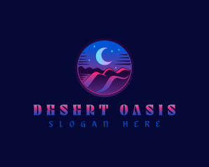 Moon Desert Landscape logo design