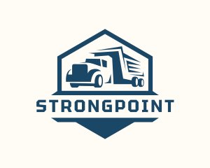 Distribution - Shipping Courier Truck logo design