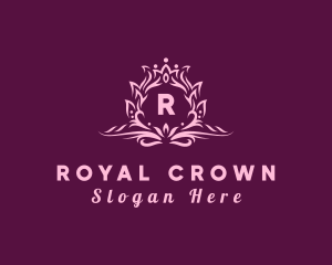 Botanical Crown Crest logo design