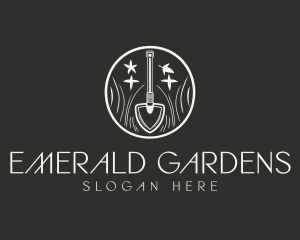 Minimalist Shovel Garden logo design