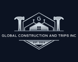Construction Carpentry Hammer logo design