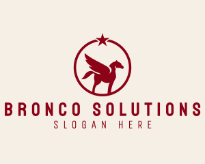 Bronco - Star Mythical Pegasus logo design