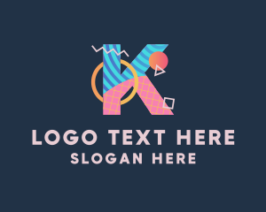 Color - Pop Art Letter K logo design