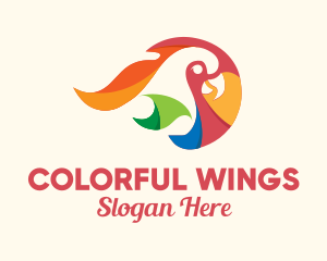 Colorful Parrot Flame logo design