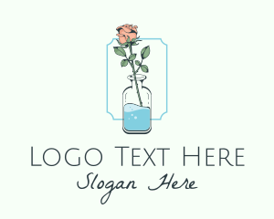 Flower - Rose Flower Jar logo design