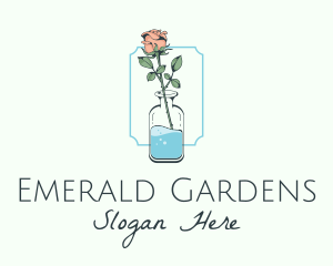 Rose Flower Jar logo design