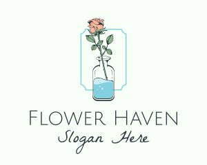 Rose Flower Jar logo design