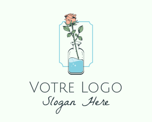 Floristry - Rose Flower Jar logo design