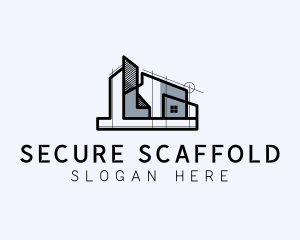 Scaffolding - House Structure Architecture logo design