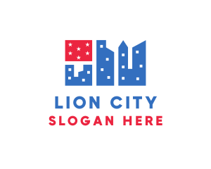 American Flag City logo design