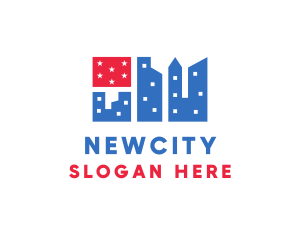 American Flag City logo design