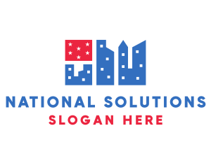 National - American Flag City logo design