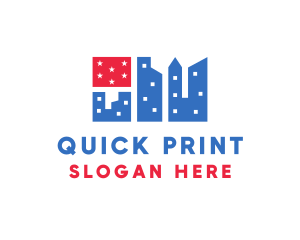 American Flag City logo design